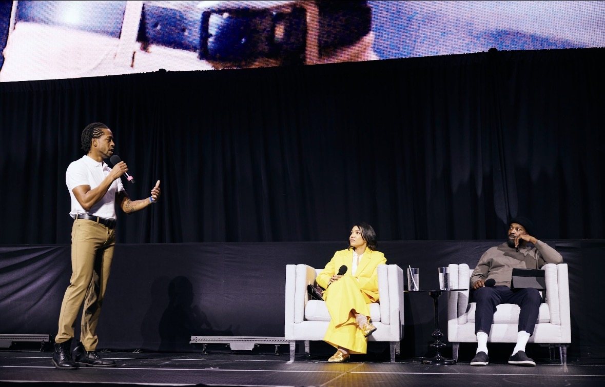 A PipeDreamers leader speaking during a public panel